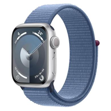 Apple Watch Series 9 GPS + Cellular 41mm Aluminium argent Boucle Sport bleu hiver - comme neuf